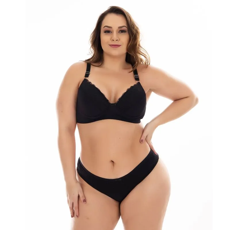 Conjunto Cris Plus Size com Detalhes em Renda Patitex