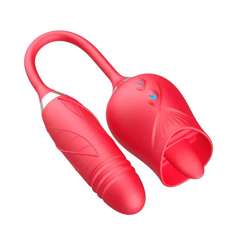 Vibrador Duplo com 10 Modos de Movimentos de Língua, Vibração e Vai e Vem com Aquecimento Vip Mix
