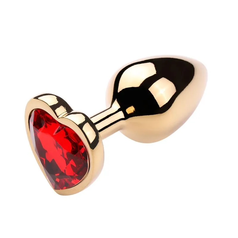 Plug Anal Dourado com Pedra Coração Vip Mix
