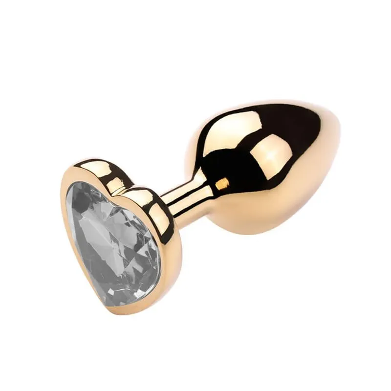 Plug Anal Dourado com Pedra Coração Vip Mix