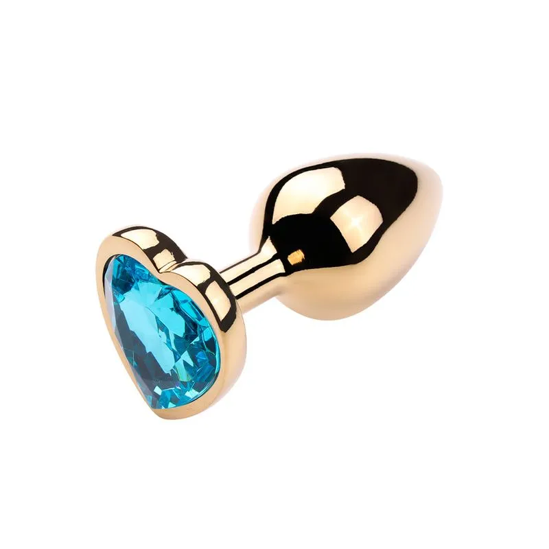 Plug Anal Dourado com Pedra Coração Vip Mix