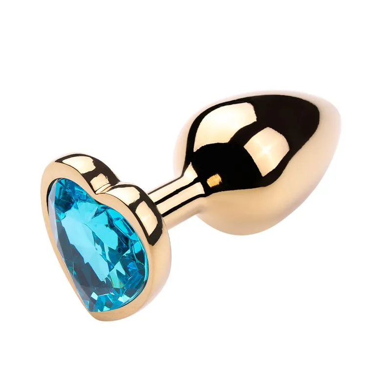 Plug Anal Dourado com Pedra Coração Vip Mix