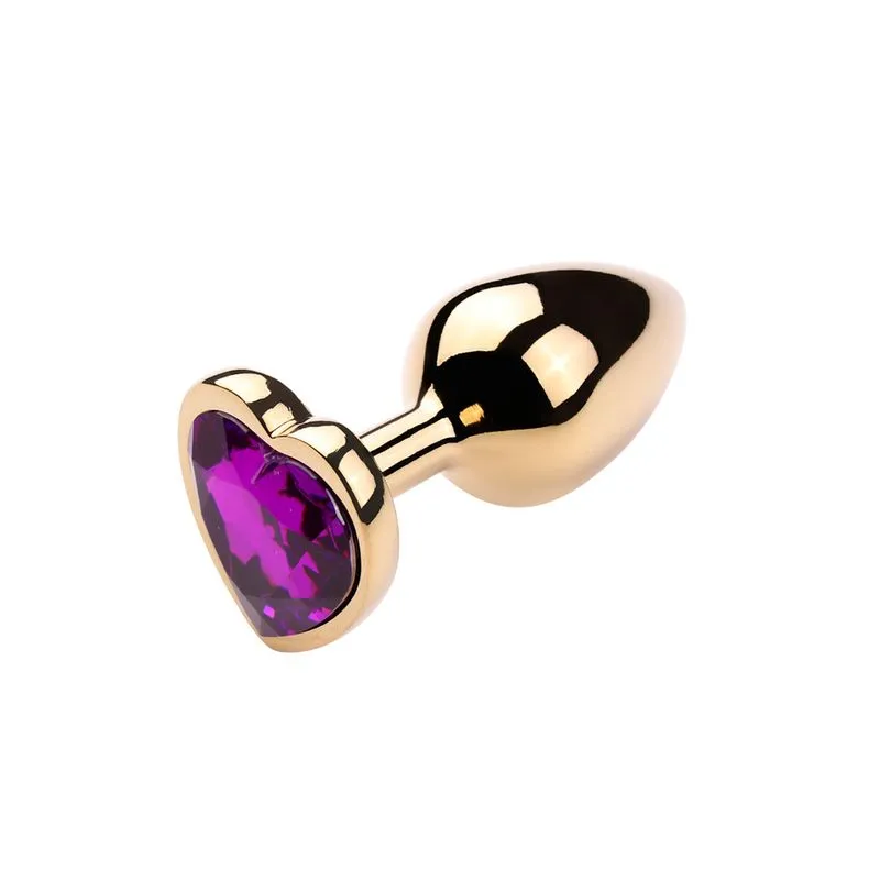 Plug Anal Dourado com Pedra Coração Vip Mix