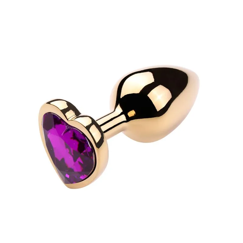 Plug Anal Dourado com Pedra Coração Vip Mix