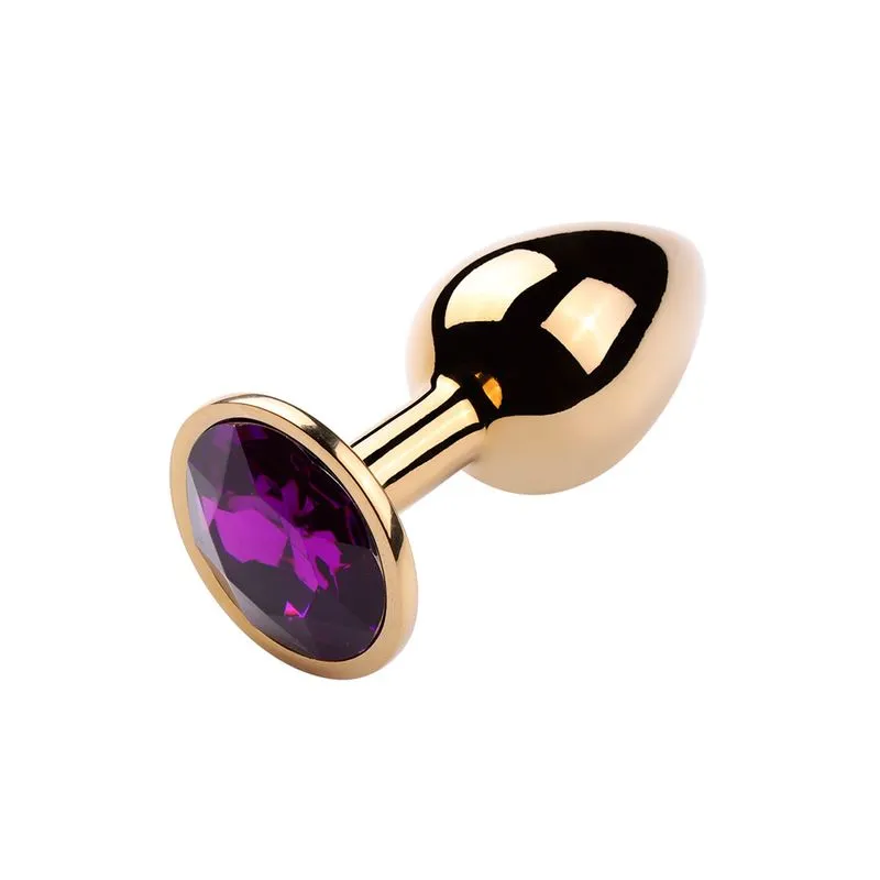 Plug Anal Dourado com Pedra Redonda Vip Mix