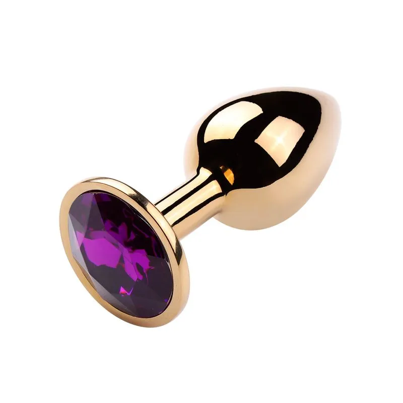 Plug Anal Dourado com Pedra Redonda Vip Mix