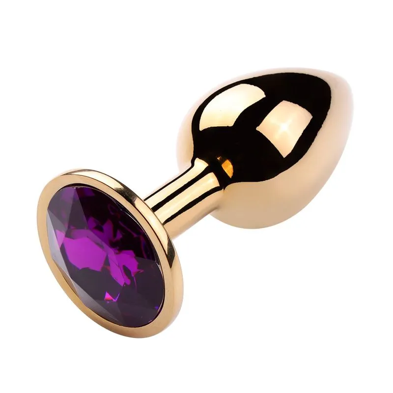 Plug Anal Dourado com Pedra Redonda Vip Mix