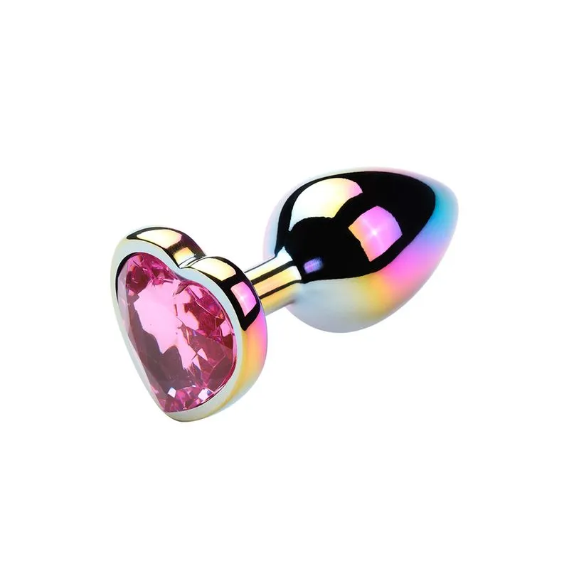 Plug Anal Colorido com Pedra Coração Vip Mix