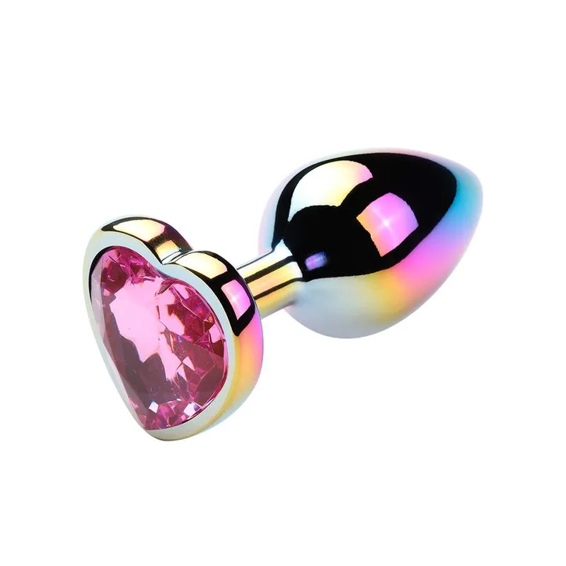 Plug Anal Colorido com Pedra Coração Vip Mix