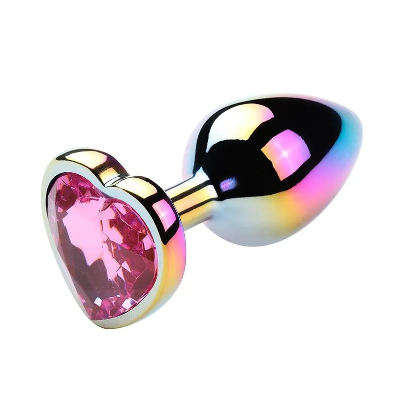 Plug Anal Colorido com Pedra Coração Vip Mix