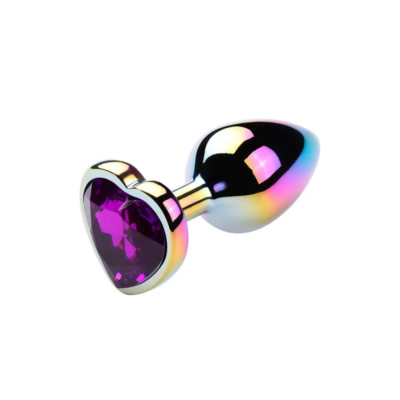 Plug Anal Colorido com Pedra Coração Vip Mix