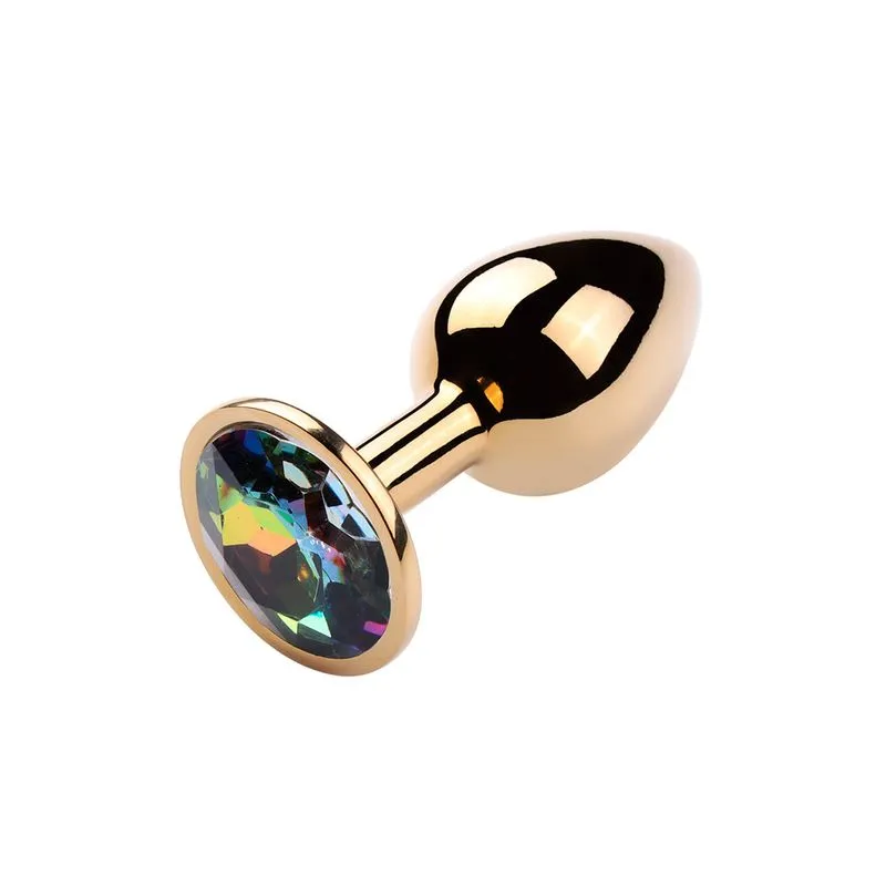 Plug Anal Dourado com Pedra Redonda Vip Mix