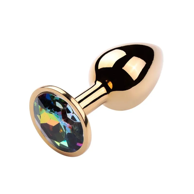 Plug Anal Dourado com Pedra Redonda Vip Mix