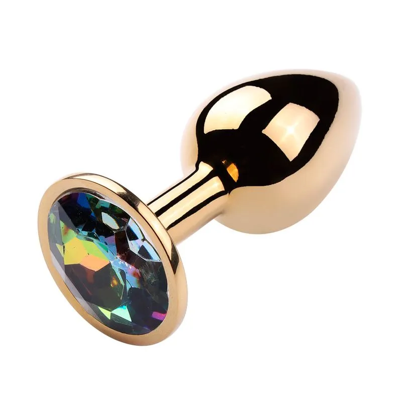 Plug Anal Dourado com Pedra Redonda Vip Mix