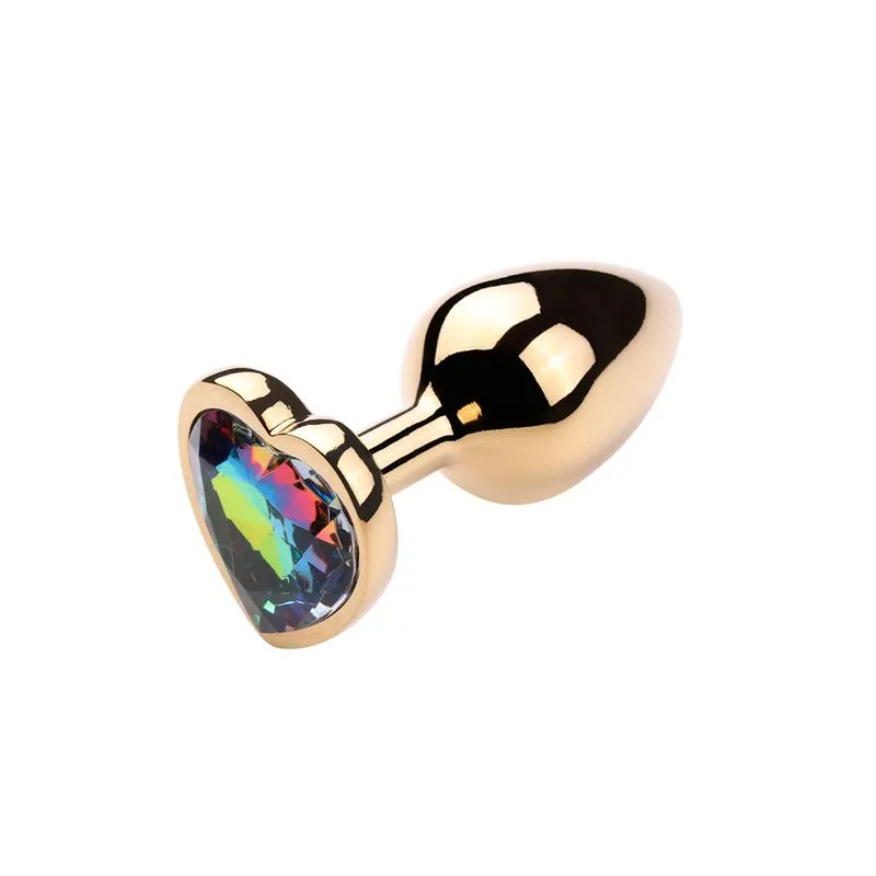 Plug Anal Dourado com Pedra Coração Vip Mix