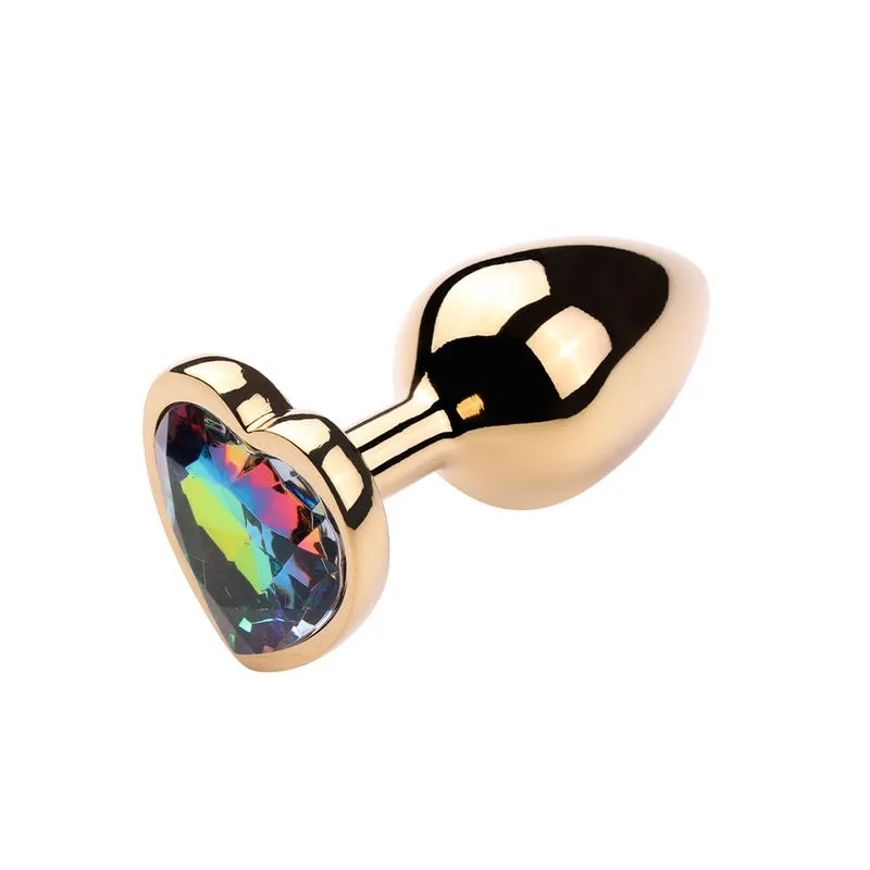 Plug Anal Dourado com Pedra Coração Vip Mix
