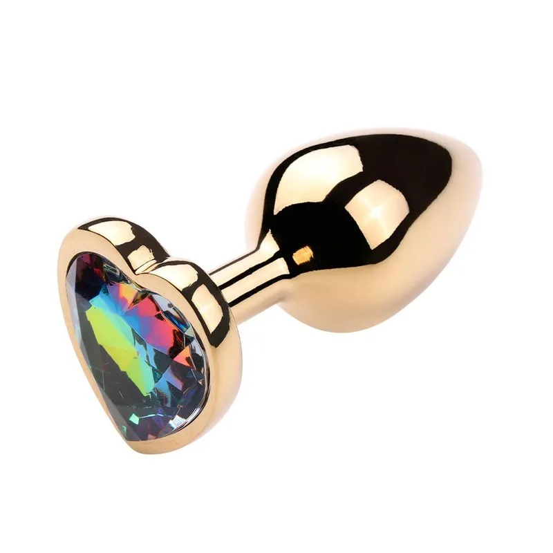 Plug Anal Dourado com Pedra Coração Vip Mix