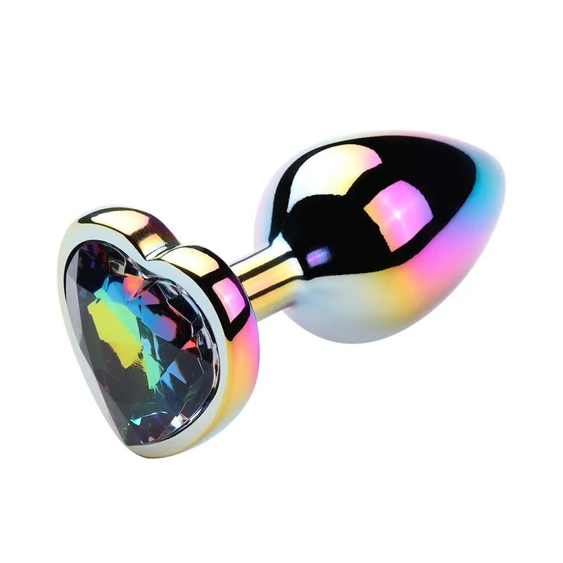 Plug Anal Colorido com Pedra Coração Vip Mix