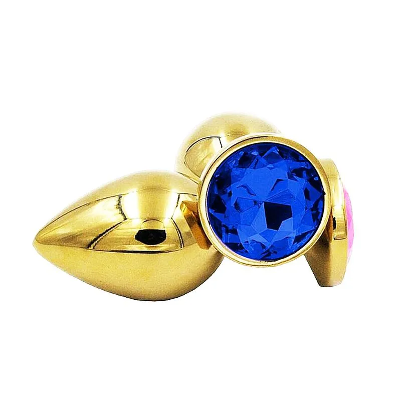 Plug Anal Dourado em Aço com Pedra Redonda Sexy Import