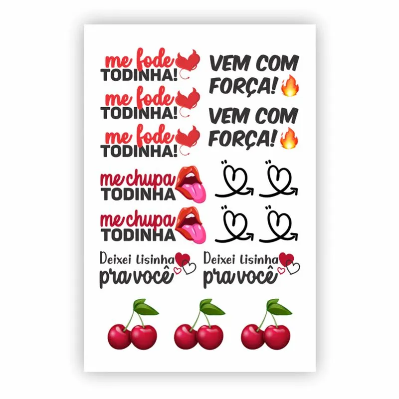 Sexy Tatoo Cartela de Tatuagens Temporárias Vem com Força 15 x 10 cm Sedux
