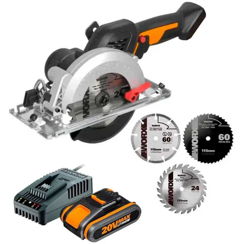 Serra Circular 20V max WX531.9 Bateria e Carregador Bivolt worx