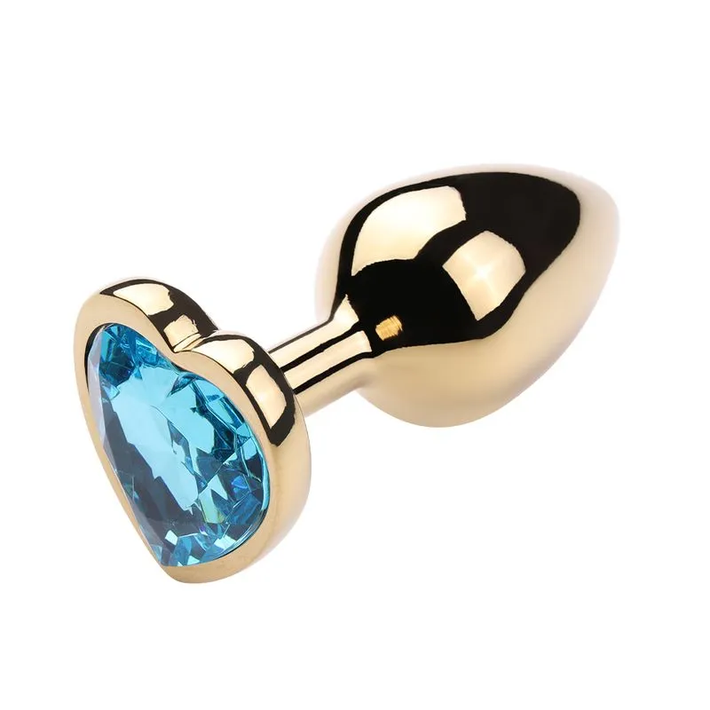 Plug Anal Dourado com Pedra Coração Vip Mix