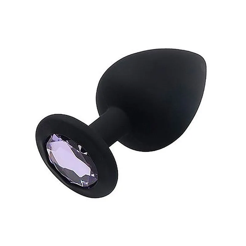 Plug Anal Redondo em Silicone com Pedra Sexy Import