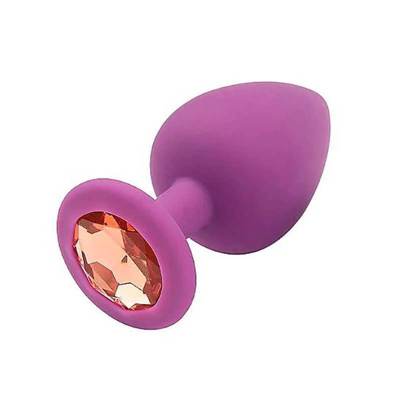 Plug Anal Redondo em Silicone com Pedra Sexy Import