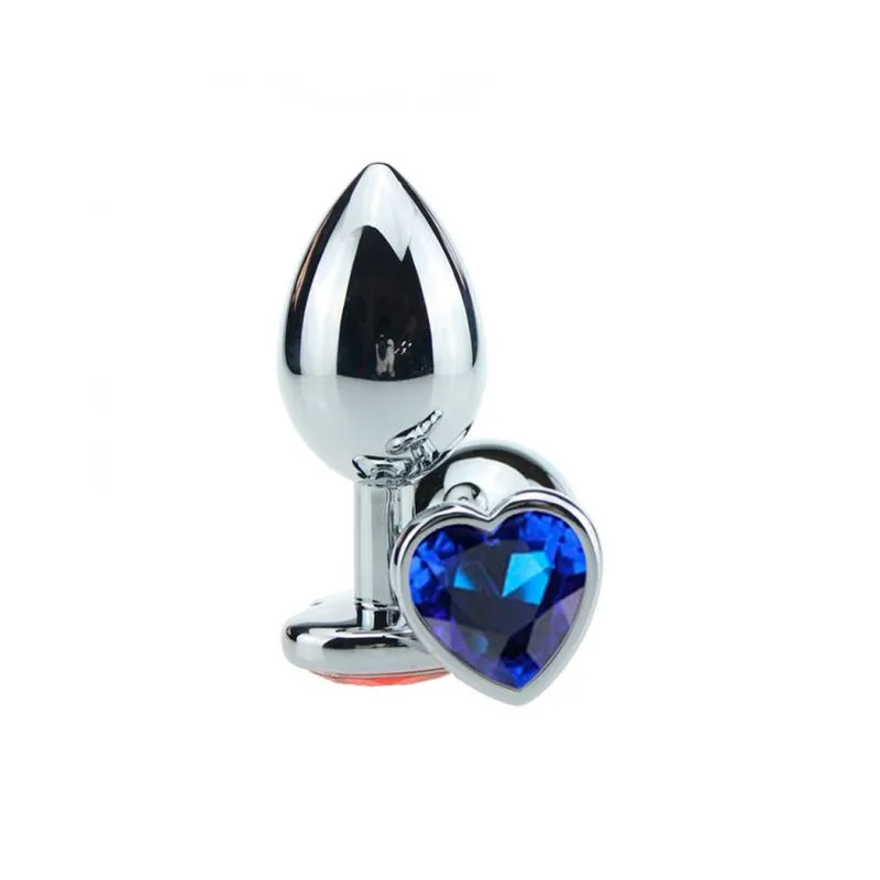 Plug Anal em Alumínio, Base em Formato de Coração com Pedra ColoridaMiss Collection Plug Anal em Alumínio, Base em Formato de Coração com Pedra Colorida Vip Mix