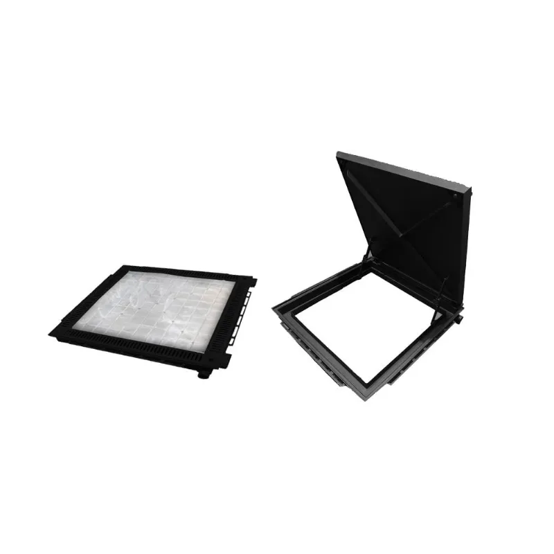 Tampão 90 X 90cm Articulada Rebaixada Com Grelha Preto Fosco Utildecor