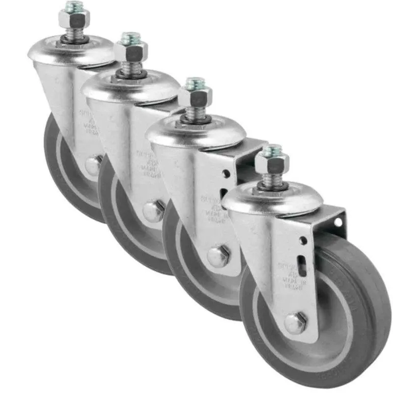 Rodizio Giratório 4 Peças 150mm Para Até 85kg Com Espiga Roscada 1/2 Pol Gle612-bp Schioppa