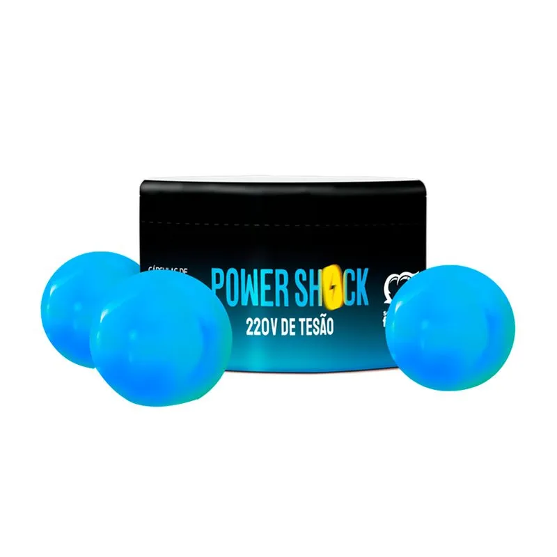 Power Shock 220V Cápsulas de Óleo Corporal Eletrizante Neutro 3 Unidades Sexy Fantasy