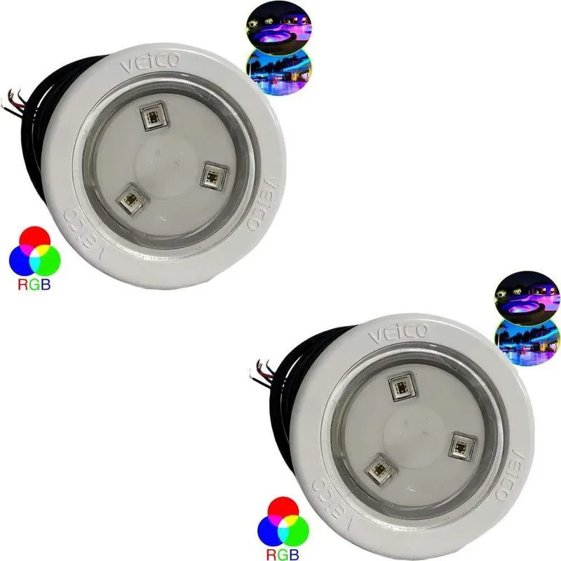 Refletor LED rgb 4.5w para Piscinas de Fibra 2 Unidades 124025 fluidra