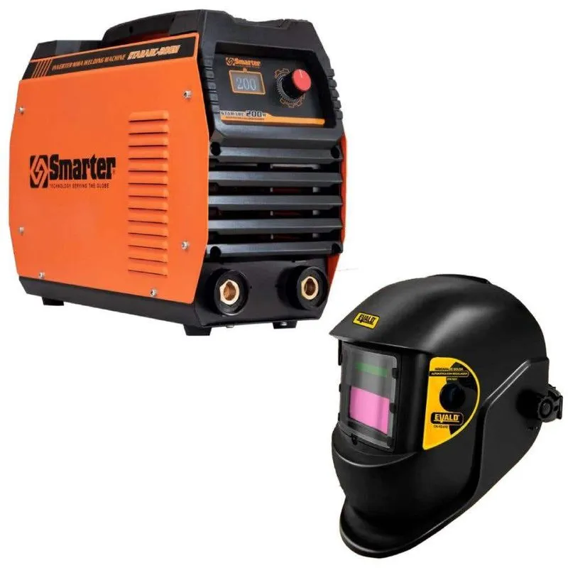 Solda 200a Inversora Profissional Tig Smarter Com Máscara De Solda Automática Evald