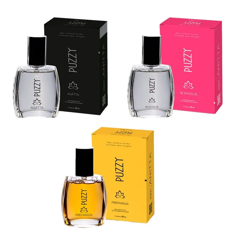 Kit Puzzy com as 3 Deo Colonia Íntima By Anitta
