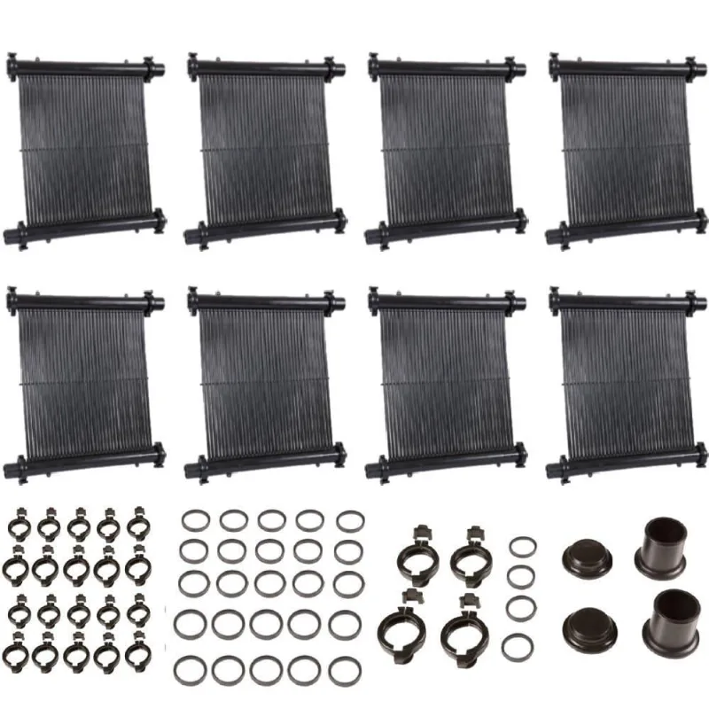Kit 8 Placas Solar 0,50m x 3m para Piscinas até 15.000 Litros com Acessórios fluidra