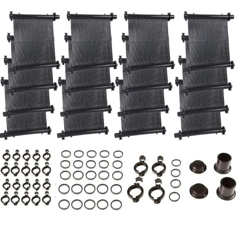 Kit 16 Placas Solar 0,50m X 3m Para Piscinas Até 30.000 Litros Com Acessórios Fluidra