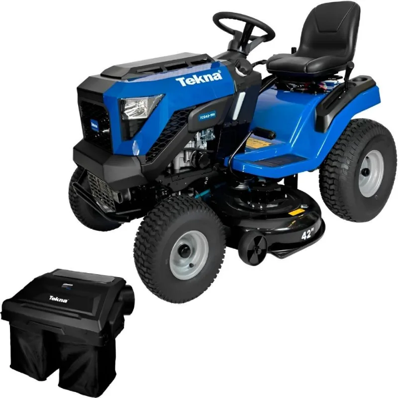 Trator Cortador De Grama À Gasolina 19,5hp 4t Com Recolhedor 230 Litros Tekna