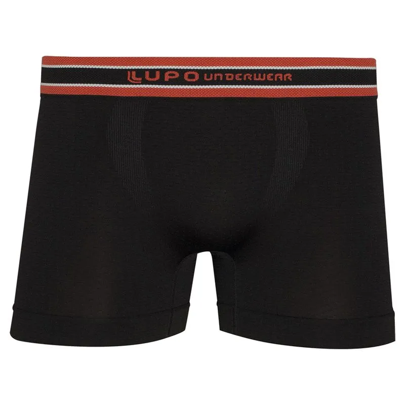Cueca Boxer Preta sem Costura Lupo Cueca Boxer Microfibra sem Costura Lupo