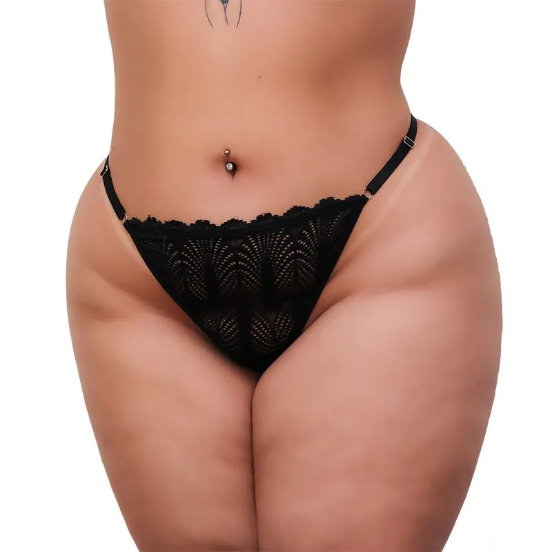 Calcinha Fio Plus "Gostosa" com Strass Tallyta Moda Apimentada