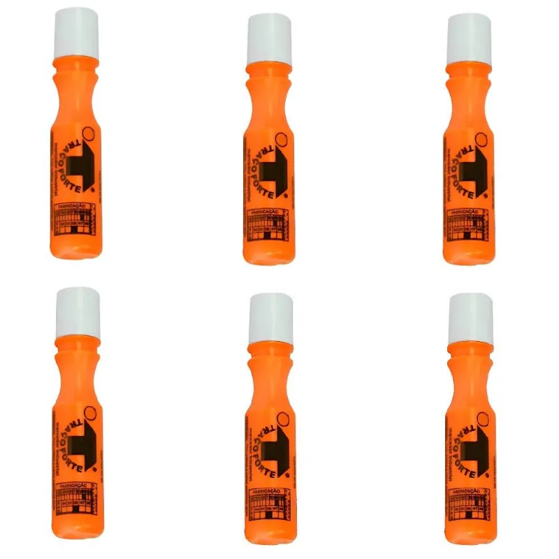 Kit 6 Marcadores Industriais 3mm Laranja 60ml M26-lj60-3 Baden