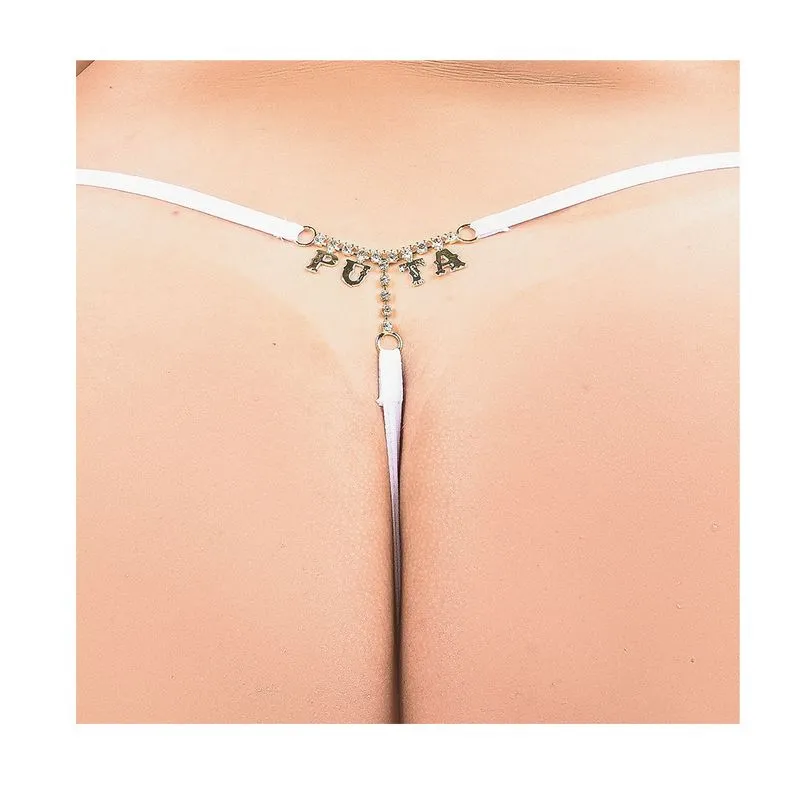 Calcinha Fio Plus "Puta" com Strass Tallyta Moda Apimentada