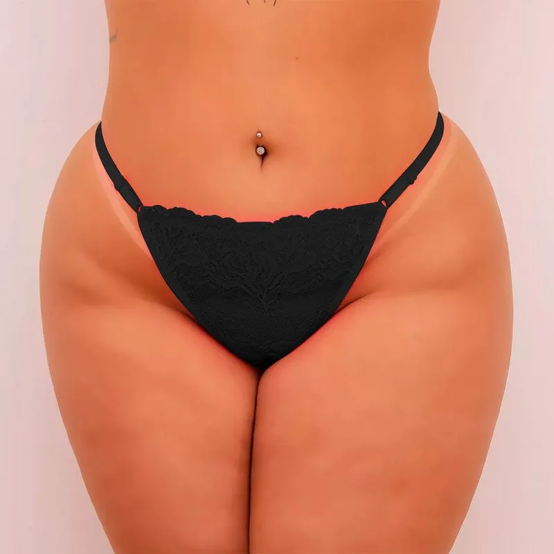 Calcinha Fio Plus "Trepadeira" com Strass Tallyta Moda Apimentada