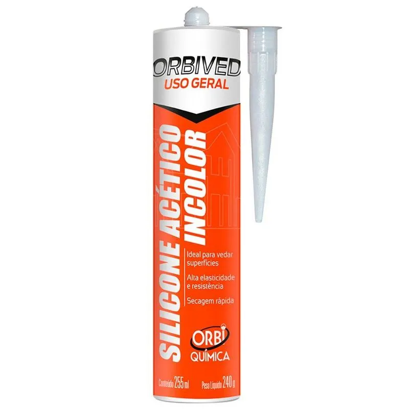 Silicone Acético Incolor Tubo De 240g Incolor 16694 Orbi