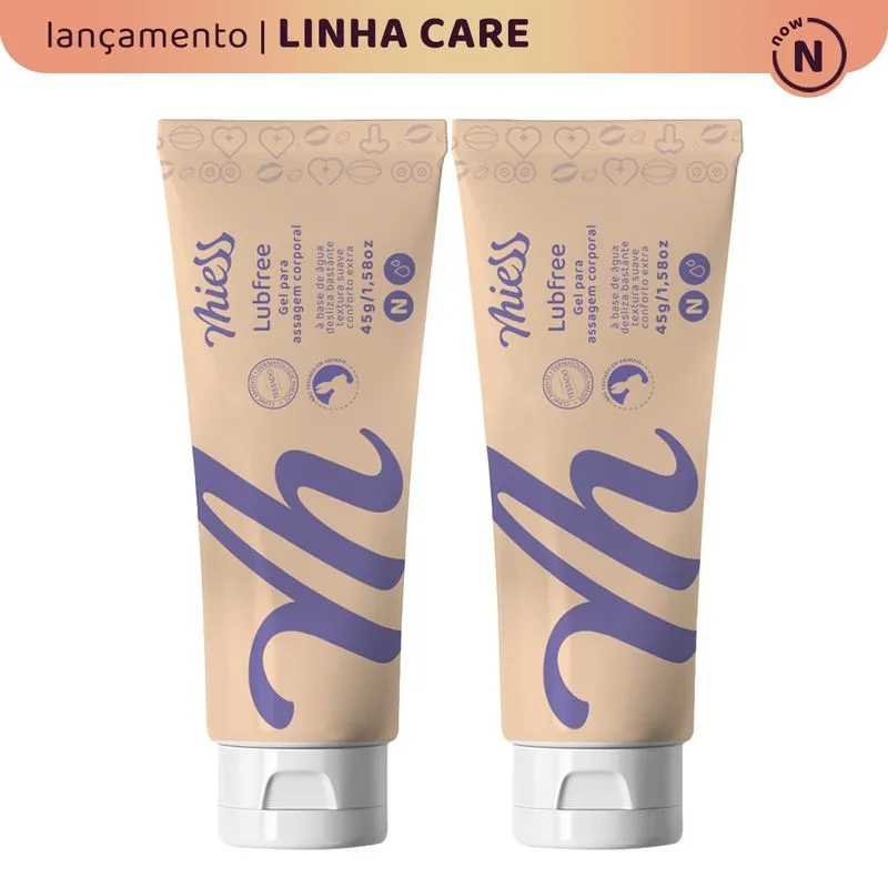 Kit 2 Lubfree Gel de Massagem Corporal Lubrificante Linha Now Care 45g Miess