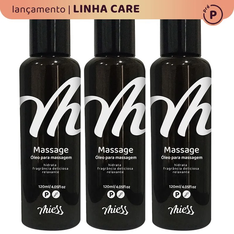 Kit 3 Massage Óleo de Massagem com Fragrância Afrodisíaca Linha Pré Care 120ml Miess