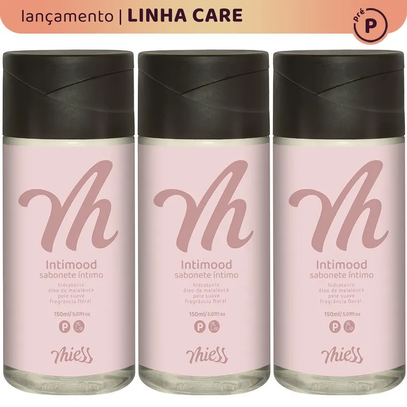 Kit 3 Intimood Sabonete Íntimo Hidratante Linha Pré-Care Miess