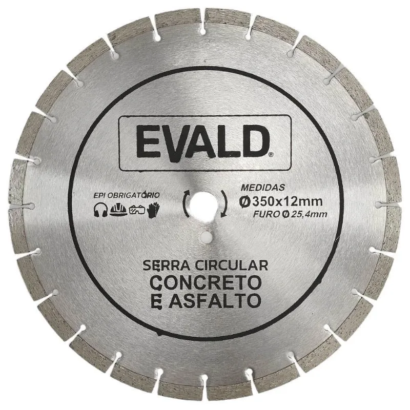 Disco de Corte Diamantado Asfalto e Concreto 14 pol evald