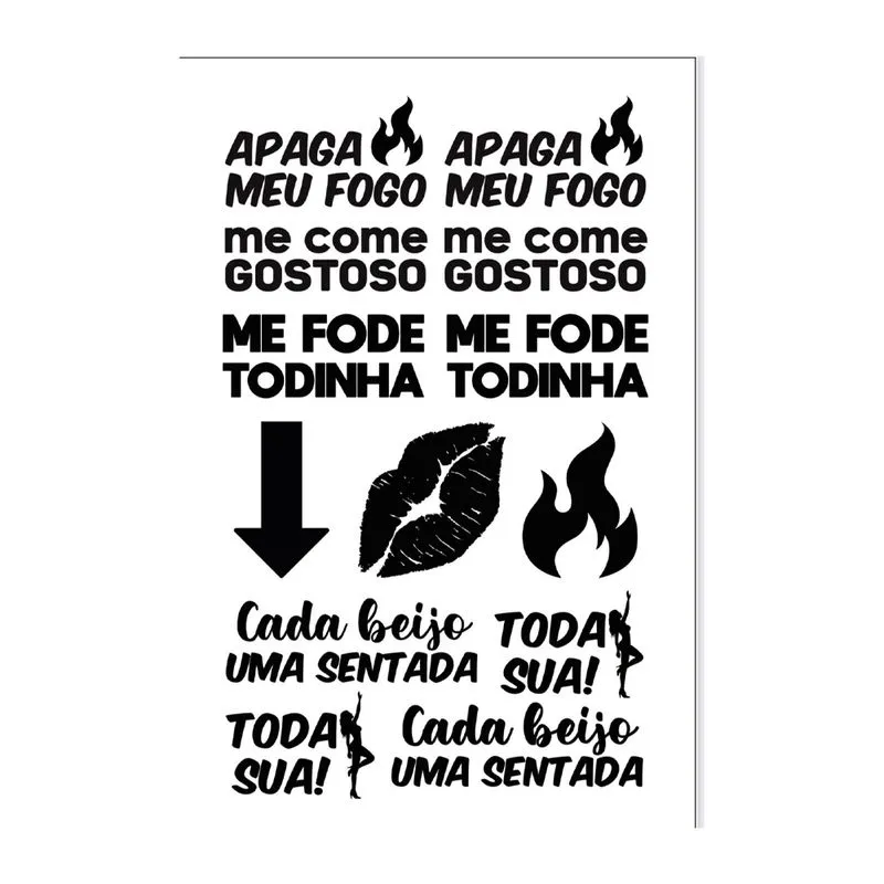 Sexy Tatoo Cartela de Tatuagens Temporárias Brilha no Escuro 15 x 10 cm Sedux