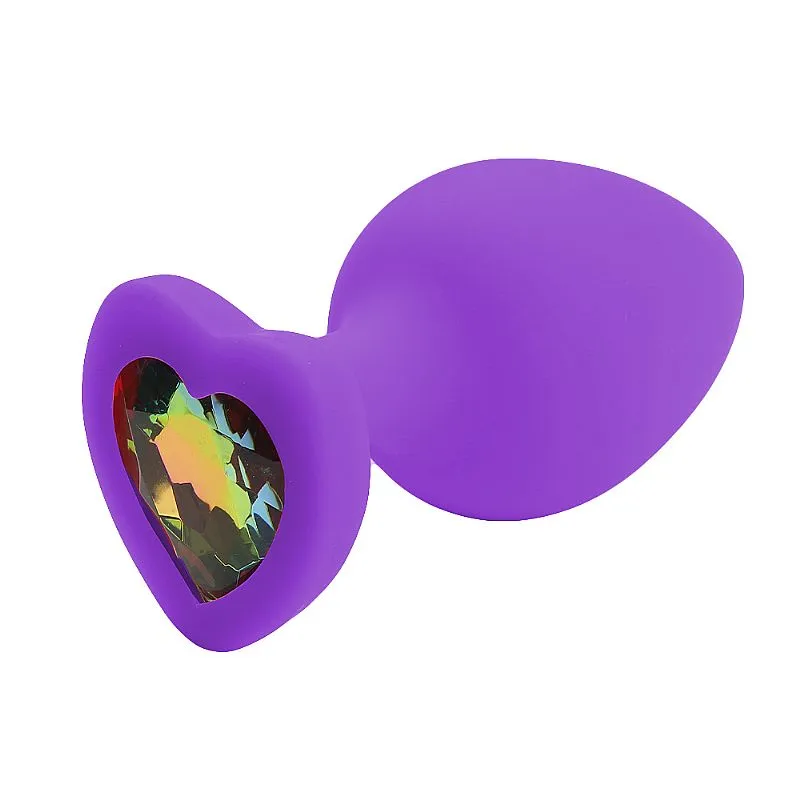 Plug Anal de Coração em Silicone com Pedra Sexy Import